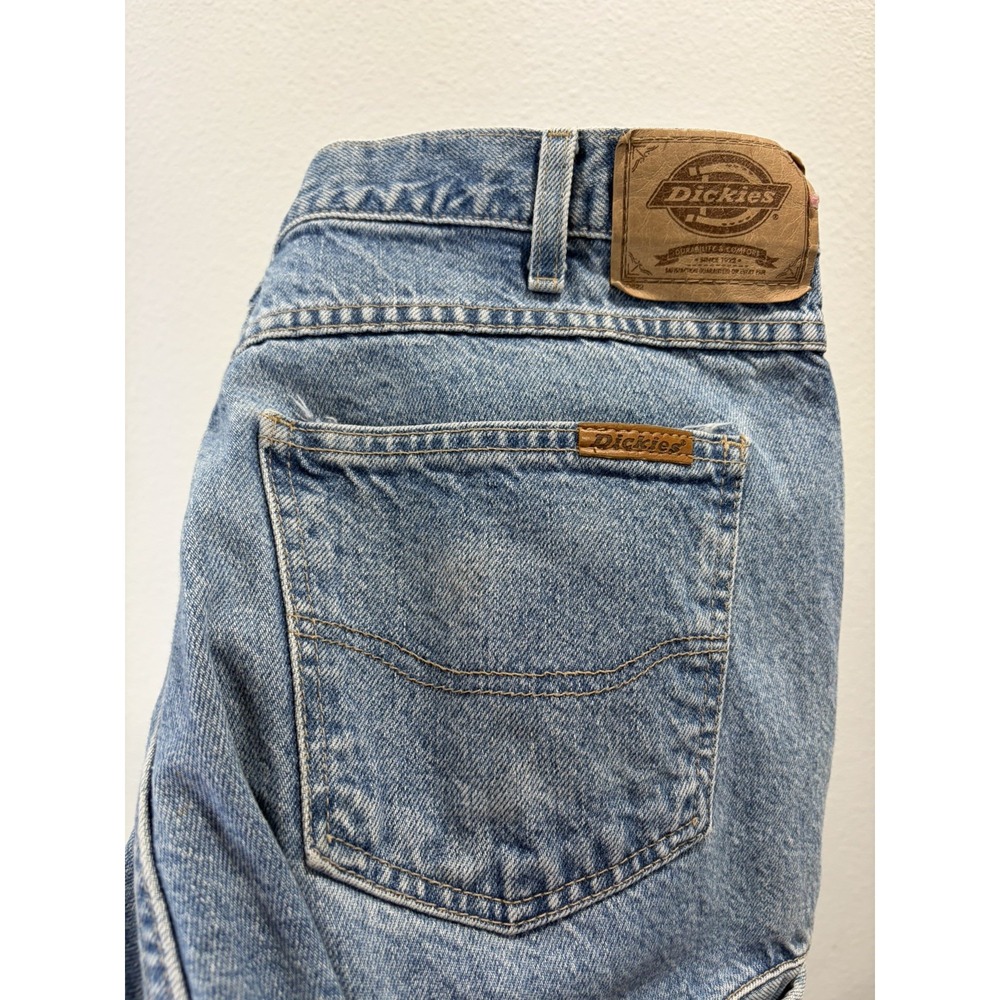 Dickies Double Knee Jeans Mens 38x32  Blue Denim Skater Baggy Workwear